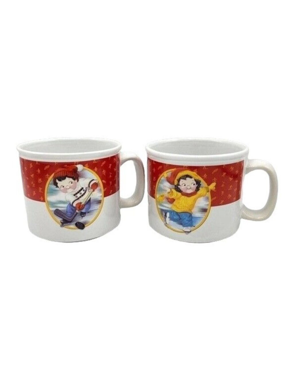 Campbell's US Olympic Mugs x2 Limited Ed Salt Lake Figure Skater Hockey 2002